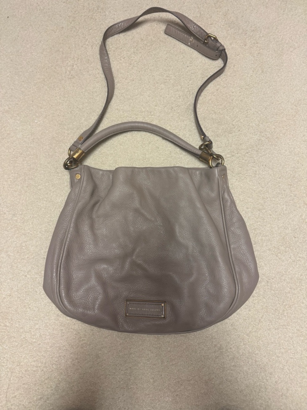 Marc by Marc Jacobs Taupe Leather Hobo Bag